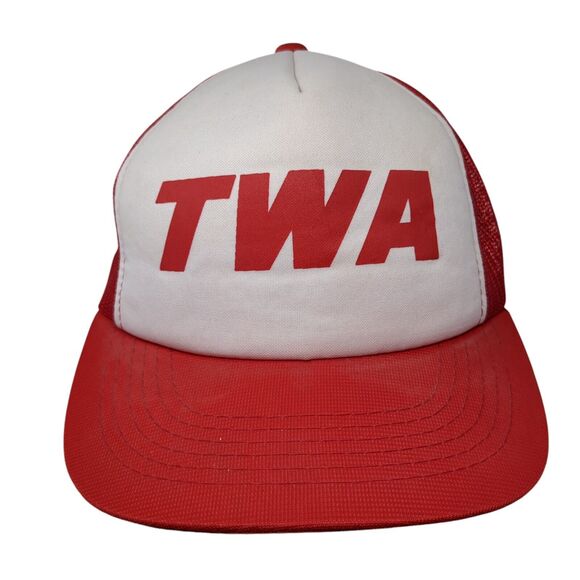 Unbranded Other - TWA Snapback Mesh Back Trucker Hat Red M/L Adjustable Colorblock